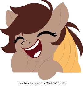 Vetor de risadas de desenhos animados Happy Pony