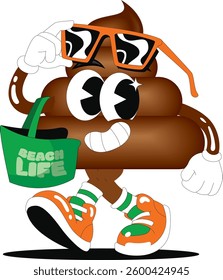 happy poop going to the beach