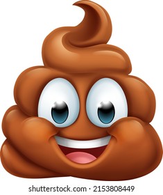 A Happy Poop Poo Emoticon Poomoji Icon Cartoon Face