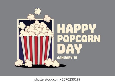 Happy popcorn day vector illustration 