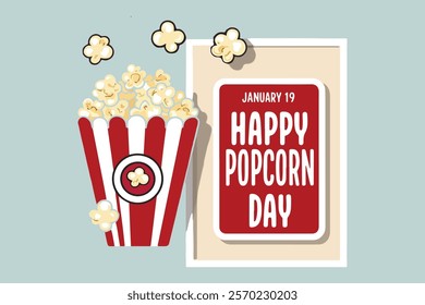 Happy popcorn day vector illustration 