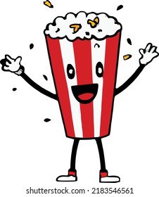 Happy Popcorn Excited Exclaiming Yelling