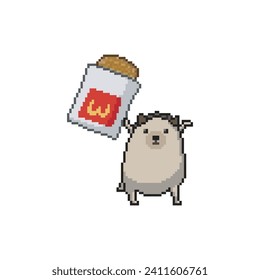 Happy porcupine, pixel art meme