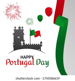 Happy Portugal Day Vector Illustration