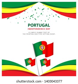 Happy Portugal Independence Day Celebration Poster Template Design Illustration