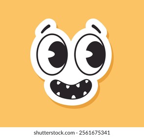 Happy positive emotions cartoon characters isolated sticker. Vector flat graphic design element illustration