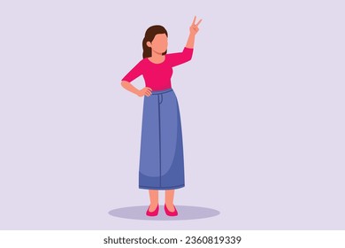 Happy positive people with hands, fingers. Love, support, solidarity, ok expressions concept. Colored flat vector illustration isolated. 