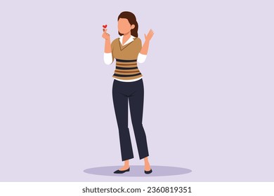 Happy positive people with hands, fingers. Love, support, solidarity, ok expressions concept. Colored flat vector illustration isolated. 