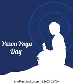 Happy Poson Poya Day Illustration