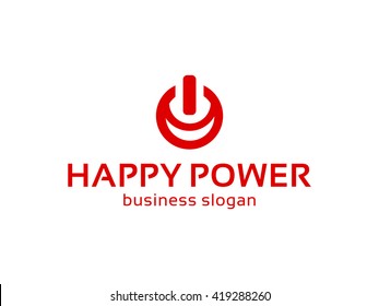 Happy Power Logo - Logo Template. Vector Logotype for Your business projects. 
