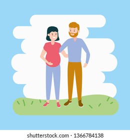 happy pregnant couple