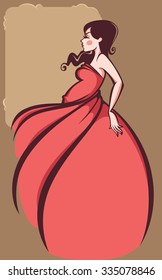 happy pregnant woman and speech bubble