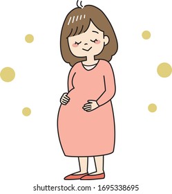 Happy pregnant woman waiting for a baby