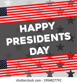 happy president day banner with american flag stars background