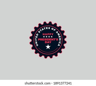 Happy President day emblem vintage retro logo design graphics templates