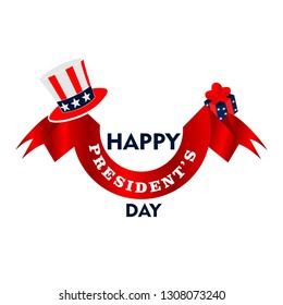 happy president day hat un...am adn ribbon vector 
