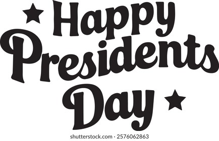 happy president day lettering poster banner template on white background