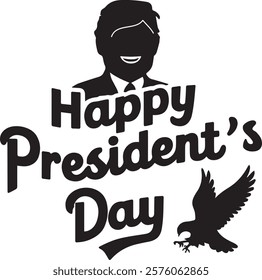 happy president day lettering poster banner template on white background