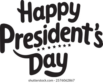 happy president day lettering poster banner template on white background