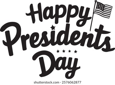 happy president day lettering poster banner template on white background