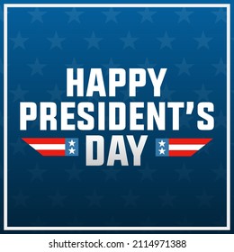 happy president's day 21 february modern creative banner, sign, design concept, social media post, template with blue and red colors on an abstract american background 