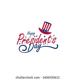 Happy Presidents Day America design background. Handwritten lettering. Vector illustration