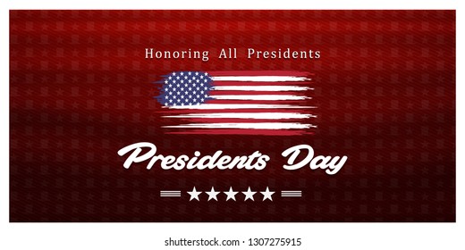 Happy President's day background, brush design american flag	