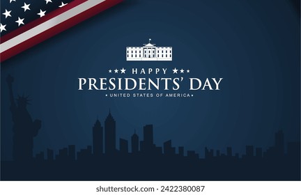 Happy Presidents Day Background Design. Banner, Poster, Greeting Card. Vector Illustration.