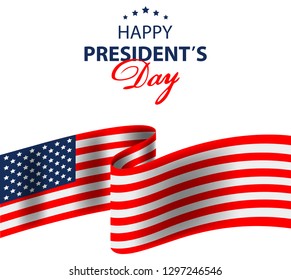 Happy Presidents Day background with flag USA. Vector illustration
