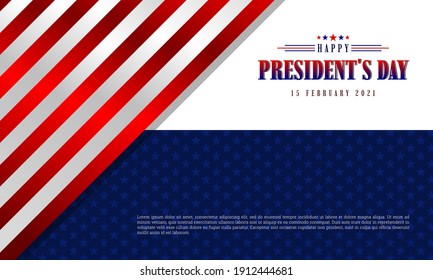 Happy President's Day background template. United States Celebration. It is suitable for banners, posters, flyers, websites, advertising, etc. Vector illustration