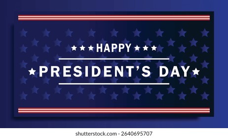 Happy President's Day background vector graphic illustration. American style holiday banner with text