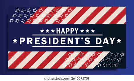 Happy President's Day background vector graphic illustration. American style holiday banner with text