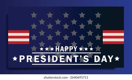 Happy President's Day background vector graphic illustration. American style holiday banner with text