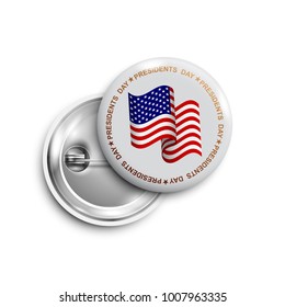 Happy Presidents day button,badge,banner isolated. Vector design for  Independence Day,United States of American President holiday, Veterans Day