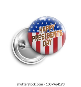 Happy Presidents day button,badge,banner isolated with  with USA flag. Vector design for  Independence Day,United States of American President holiday, Veterans Day