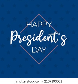 Happy President's Day calligraphic celebration text. Federal holiday in US. Vector design label template. Handwritten lettering text.