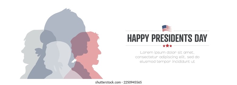 Happy Presidents' Day card. Flat vector illustration.