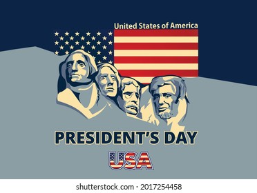 Feliz Día del Presidente con Rushmore cuatro presidentes 