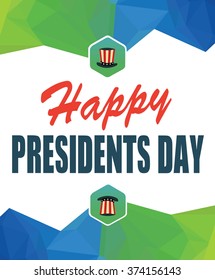 Happy Presidents Day colorful banner. President`s Hat. United States