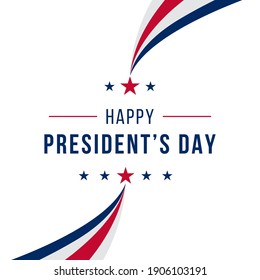 Happy presidents day concept with simple flag isolated background design