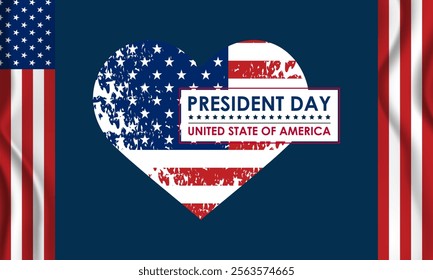 Happy Presidents Day Concept with the US National Flag Vector illustration. Design for banner, cards, prints, social media, poster, flyer and background design template.