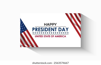 Happy Presidents Day Concept with the US National Flag Vector illustration. Design for banner, cards, prints, social media, poster, flyer and background design template.