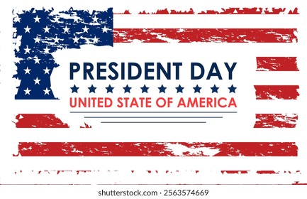 Happy Presidents Day Concept with the US National Flag Vector illustration. Design for banner, cards, prints, social media, poster, flyer and background design template.