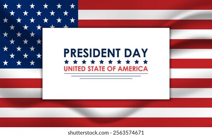 Happy Presidents Day Concept with the US National Flag Vector illustration. Design for banner, cards, prints, social media, poster, flyer and background design template.