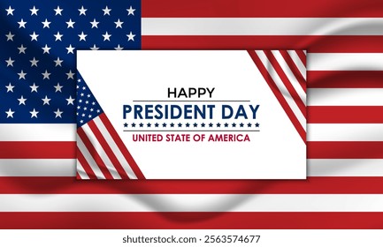 Happy Presidents Day Concept with the US National Flag Vector illustration. Design for banner, cards, prints, social media, poster, flyer and background design template.