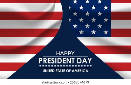 Happy Presidents Day Concept with the US National Flag Vector illustration. Design for banner, cards, prints, social media, poster, flyer and background design template.