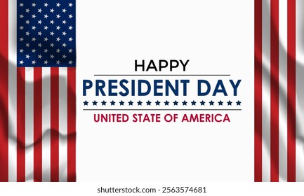 Happy Presidents Day Concept with the US National Flag Vector illustration. Design for banner, cards, prints, social media, poster, flyer and background design template.