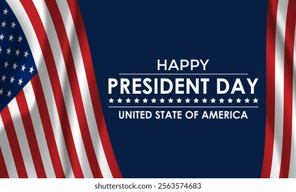 Happy Presidents Day Concept with the US National Flag Vector illustration. Design for banner, cards, prints, social media, poster, flyer and background design template.