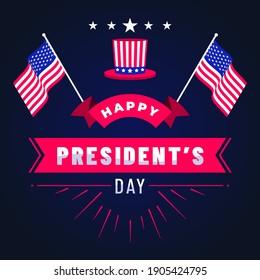 Happy presidents day concept with usa flag background banner