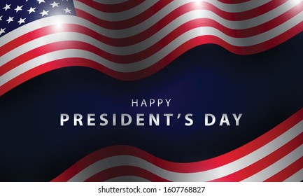 Happy President's day design background with USA flag